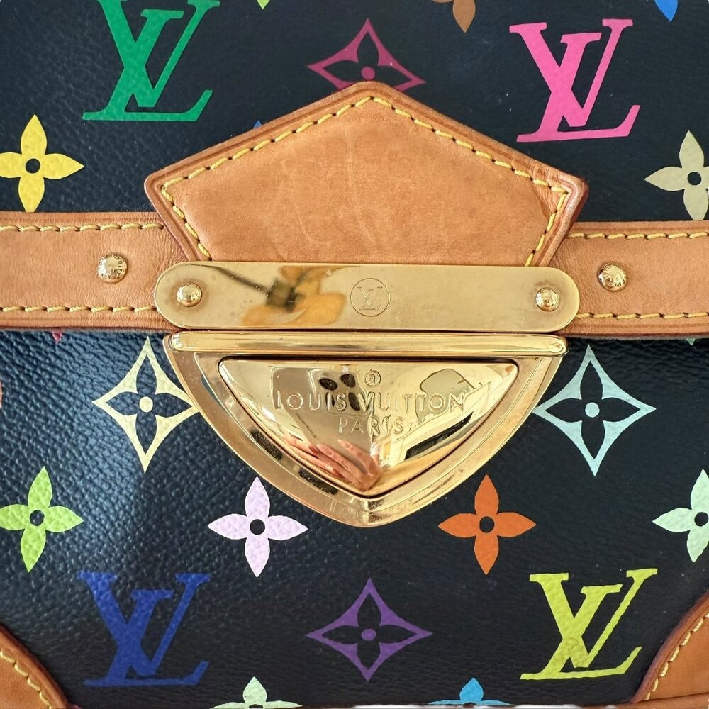 Louis Vuitton Rita Monogram Multi Black vtg Murakami Black RARE Authentic Y2K - Picture 2 of 15